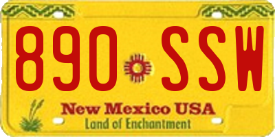NM license plate 890SSW