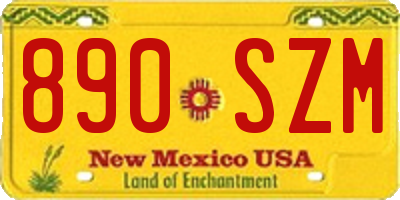 NM license plate 890SZM