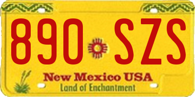 NM license plate 890SZS