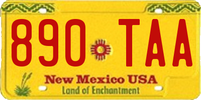 NM license plate 890TAA