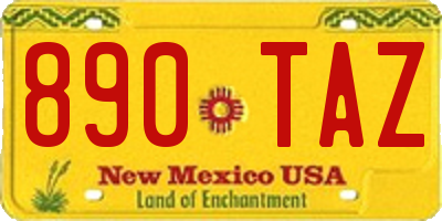 NM license plate 890TAZ