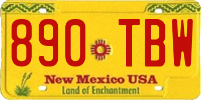 NM license plate 890TBW
