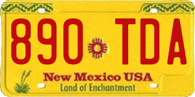 NM license plate 890TDA