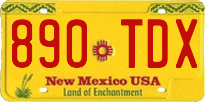 NM license plate 890TDX