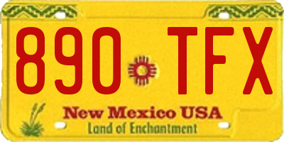 NM license plate 890TFX