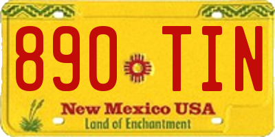NM license plate 890TIN