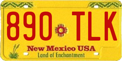 NM license plate 890TLK