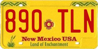 NM license plate 890TLN