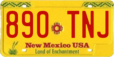 NM license plate 890TNJ