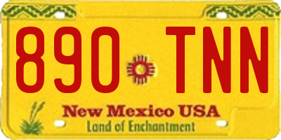 NM license plate 890TNN