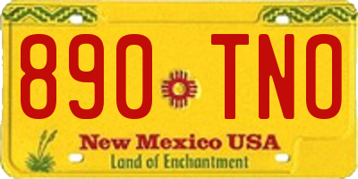 NM license plate 890TNO