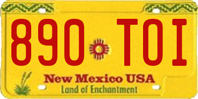 NM license plate 890TOI