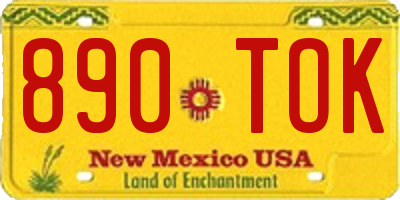 NM license plate 890TOK