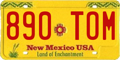 NM license plate 890TOM