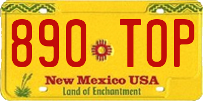 NM license plate 890TOP