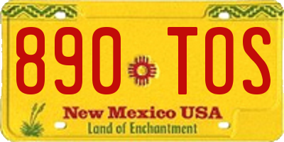 NM license plate 890TOS