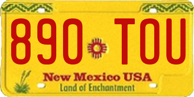 NM license plate 890TOU