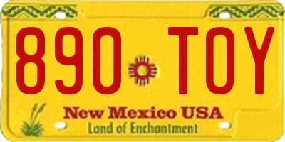 NM license plate 890TOY