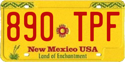 NM license plate 890TPF