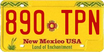 NM license plate 890TPN