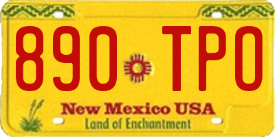 NM license plate 890TPO