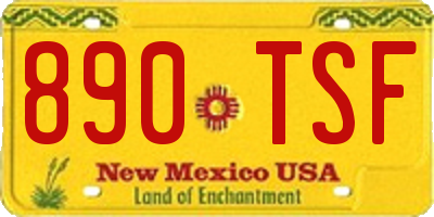 NM license plate 890TSF