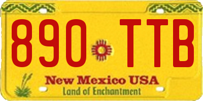 NM license plate 890TTB