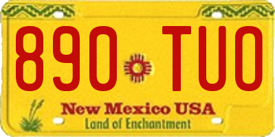 NM license plate 890TUO