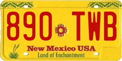 NM license plate 890TWB