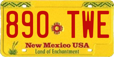 NM license plate 890TWE