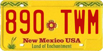 NM license plate 890TWM