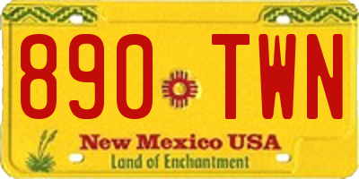 NM license plate 890TWN