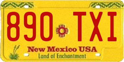 NM license plate 890TXI