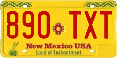 NM license plate 890TXT