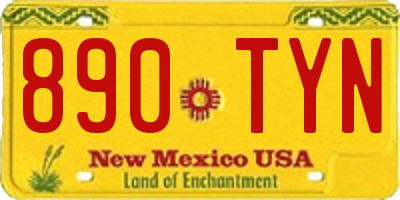 NM license plate 890TYN