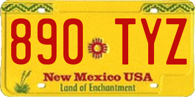 NM license plate 890TYZ