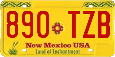 NM license plate 890TZB