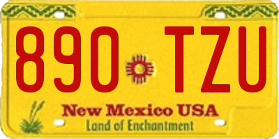 NM license plate 890TZU