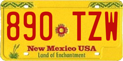 NM license plate 890TZW