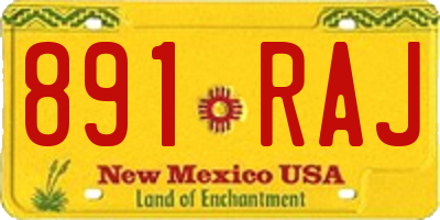 NM license plate 891RAJ