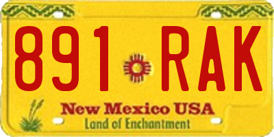 NM license plate 891RAK