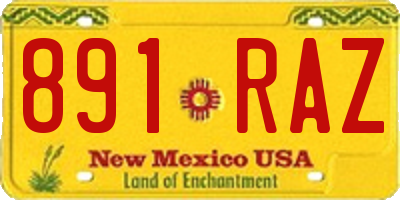 NM license plate 891RAZ