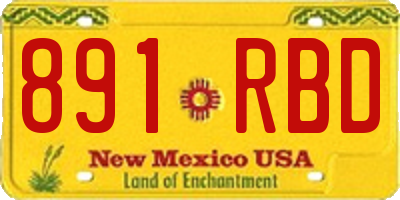 NM license plate 891RBD