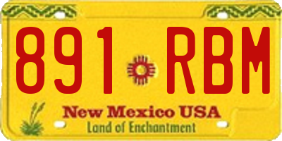 NM license plate 891RBM