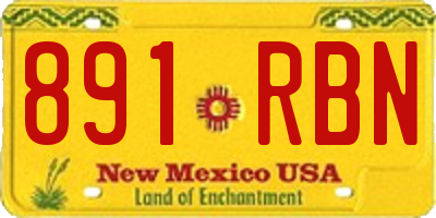 NM license plate 891RBN