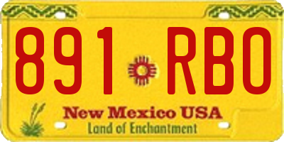 NM license plate 891RBO