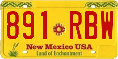 NM license plate 891RBW