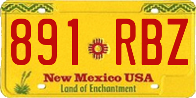 NM license plate 891RBZ