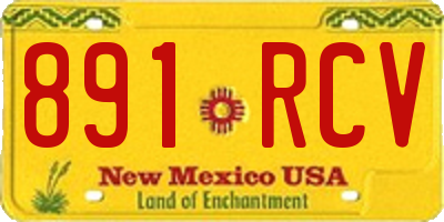 NM license plate 891RCV