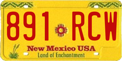 NM license plate 891RCW